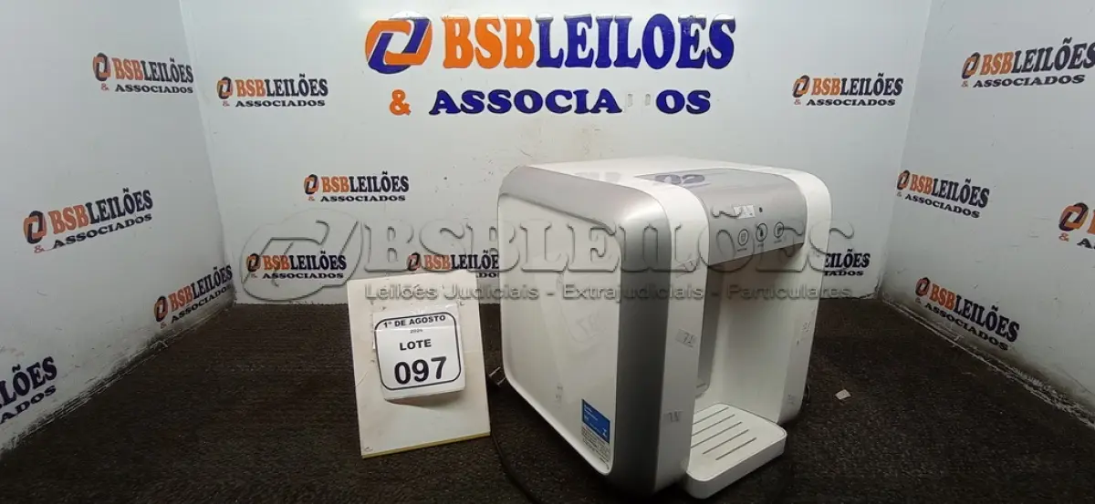 LOTE 097 - 01 PURIFICADOR DE ÁGUA 220V MARCA ELECTROLUX. (NO ESTADO) ATENÇÃO! FAZER A VISITAÇÃO ANTES DE ARREMATAR, NÃO SABEMOS SE FUNCIONA, LEILÃO NÃO TEM GARANTIA E NEM DEVOLUÇÃO, SUJEITO A POSSÍVEIS AVARIAS VISÍVEIS/OCULTAS E/OU AUSÊNCIA DE COMPONENTES.