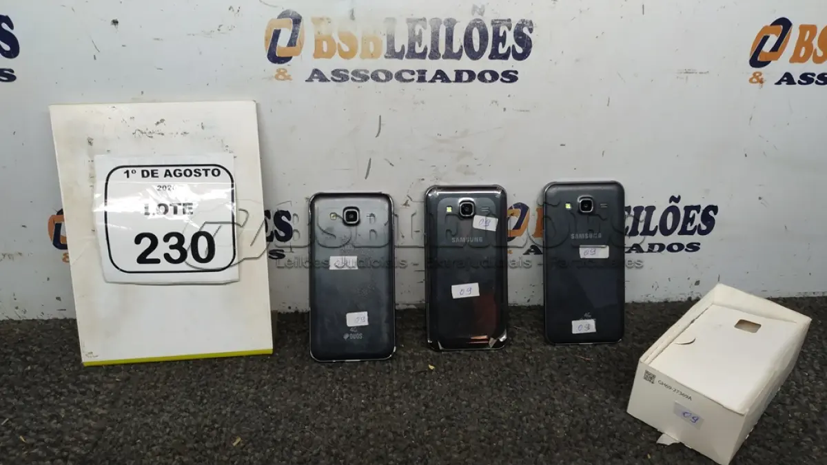 LOTE 230 - 03 CELULARES SAMSUNG MODELO J5. (NO ESTADO) ATENÇÃO! FAZER A VISITAÇÃO ANTES DE ARREMATAR, NÃO SABEMOS SE FUNCIONA, LEILÃO NÃO TEM GARANTIA E NEM DEVOLUÇÃO, SUJEITO A POSSÍVEIS AVARIAS VISÍVEIS/OCULTAS E/OU AUSÊNCIA DE COMPONENTES.