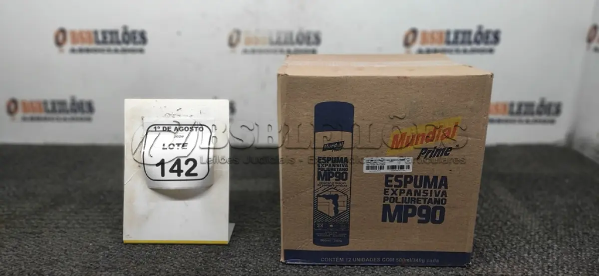 LOTE 142 - 12 ESPUMAS EXPANSIVAS POLIURETANO MP90 MARCA MONDIAL PRIME. (NO ESTADO) ATENÇÃO! FAZER A VISITAÇÃO ANTES DE ARREMATAR, NÃO SABEMOS SE FUNCIONA, LEILÃO NÃO TEM GARANTIA E NEM DEVOLUÇÃO, SUJEITO A POSSÍVEIS AVARIAS VISÍVEIS/OCULTAS E/OU AUSÊNCIA DE COMPONENTES.