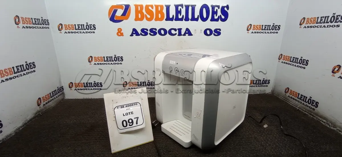 LOTE 097 - 01 PURIFICADOR DE ÁGUA 220V MARCA ELECTROLUX. (NO ESTADO) ATENÇÃO! FAZER A VISITAÇÃO ANTES DE ARREMATAR, NÃO SABEMOS SE FUNCIONA, LEILÃO NÃO TEM GARANTIA E NEM DEVOLUÇÃO, SUJEITO A POSSÍVEIS AVARIAS VISÍVEIS/OCULTAS E/OU AUSÊNCIA DE COMPONENTES.