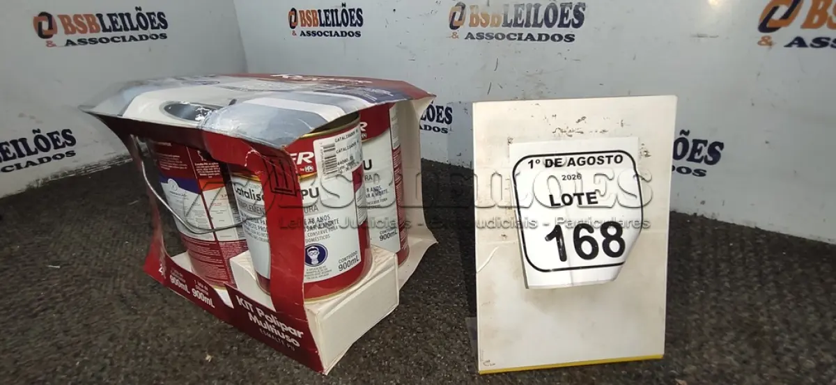 LOTE 168 - 01 GALÃO DE ESMALTE PU DE 2,7L, 01 LATA DE CATALISADOR DE 900ML E 01 LATA DE DILUENTE DE 900ML MARCA RENNER. (NO ESTADO) ATENÇÃO! FAZER A VISITAÇÃO ANTES DE ARREMATAR, NÃO SABEMOS SE FUNCIONA, LEILÃO NÃO TEM GARANTIA E NEM DEVOLUÇÃO, SUJEITO A POSSÍVEIS AVARIAS VISÍVEIS/OCULTAS E/OU AUSÊNCIA DE COMPONENTES.