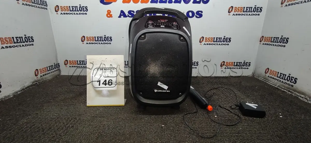 LOTE 146 - 01 CAIXA DE SOM PORTÁTIL 100W COM MICROFONE MARCA GO! (NO ESTADO) ATENÇÃO! FAZER A VISITAÇÃO ANTES DE ARREMATAR, NÃO SABEMOS SE FUNCIONA, LEILÃO NÃO TEM GARANTIA E NEM DEVOLUÇÃO, SUJEITO A POSSÍVEIS AVARIAS VISÍVEIS/OCULTAS E/OU AUSÊNCIA DE COMPONENTES.