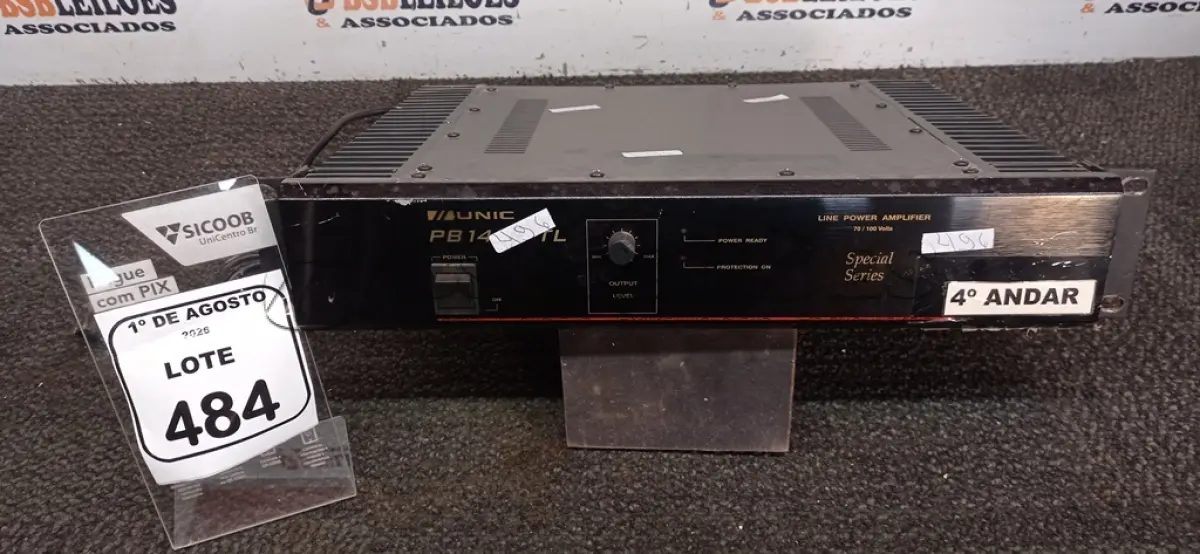LOTE 484 - 01 AMPLIFICADOR DE LINHA MODELO PC 1400-TL MARCA UNIC. (NO ESTADO) ATENÇÃO! FAZER A VISITAÇÃO ANTES DE ARREMATAR, NÃO SABEMOS SE FUNCIONA, LEILÃO NÃO TEM GARANTIA E NEM DEVOLUÇÃO, SUJEITO A POSSÍVEIS AVARIAS VISÍVEIS/OCULTAS E/OU AUSÊNCIA DE COMPONENTES.