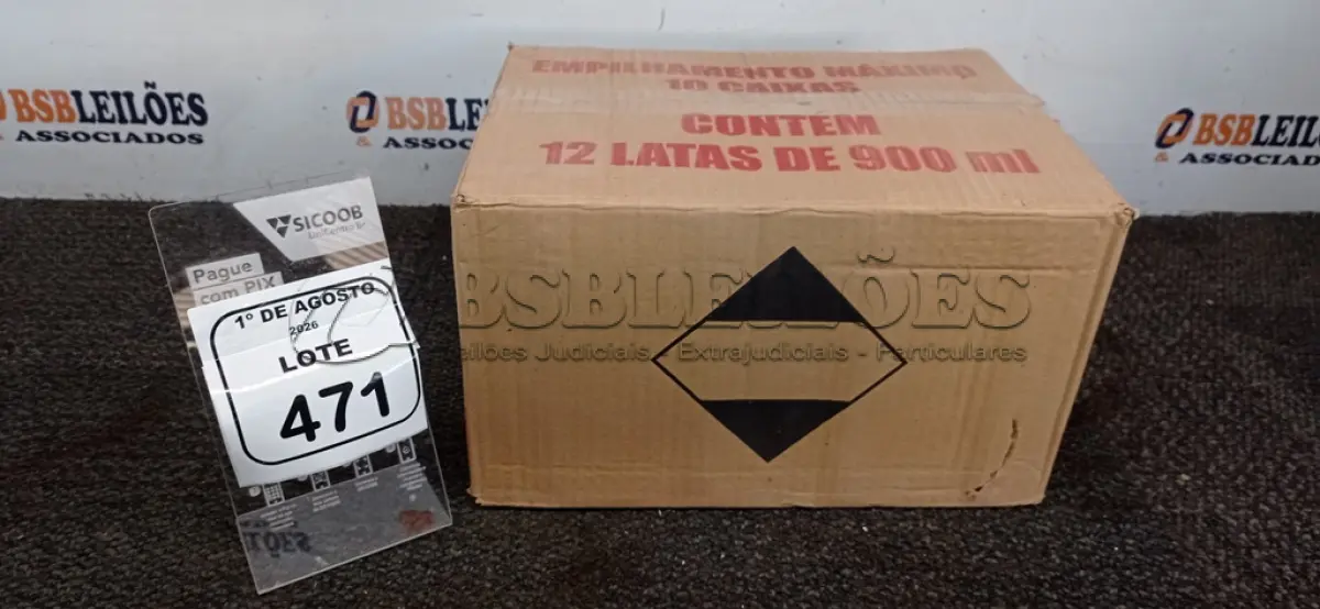 LOTE 471 - 01 CAIXA COM 12 REMOVEDORES DE TINTAS E TEXTURAS DE 900ML CADA. (NO ESTADO) ATENÇÃO! FAZER A VISITAÇÃO ANTES DE ARREMATAR, NÃO SABEMOS SE FUNCIONA, LEILÃO NÃO TEM GARANTIA E NEM DEVOLUÇÃO, SUJEITO A POSSÍVEIS AVARIAS VISÍVEIS/OCULTAS E/OU AUSÊNCIA DE COMPONENTES.