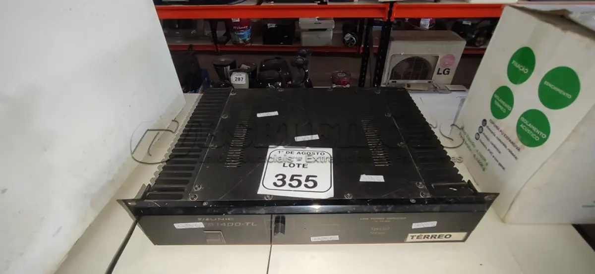 LOTE 355 - 01 AMPLIFICADOR DE LINHA MODELO PC 1400-TL MARCA UNIC. (NO ESTADO) ATENÇÃO! FAZER A VISITAÇÃO ANTES DE ARREMATAR, NÃO SABEMOS SE FUNCIONA, LEILÃO NÃO TEM GARANTIA E NEM DEVOLUÇÃO, SUJEITO A POSSÍVEIS AVARIAS VISÍVEIS/OCULTAS E/OU AUSÊNCIA DE COMPONENTES.