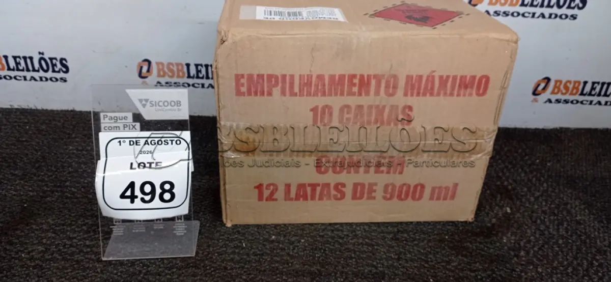 LOTE 498 - 01 CAIXA COM 12 REMOVEDORES DE TINTAS E TEXTURAS DE 900ML CADA. (NO ESTADO) ATENÇÃO! FAZER A VISITAÇÃO ANTES DE ARREMATAR, NÃO SABEMOS SE FUNCIONA, LEILÃO NÃO TEM GARANTIA E NEM DEVOLUÇÃO, SUJEITO A POSSÍVEIS AVARIAS VISÍVEIS/OCULTAS E/OU AUSÊNCIA DE COMPONENTES.