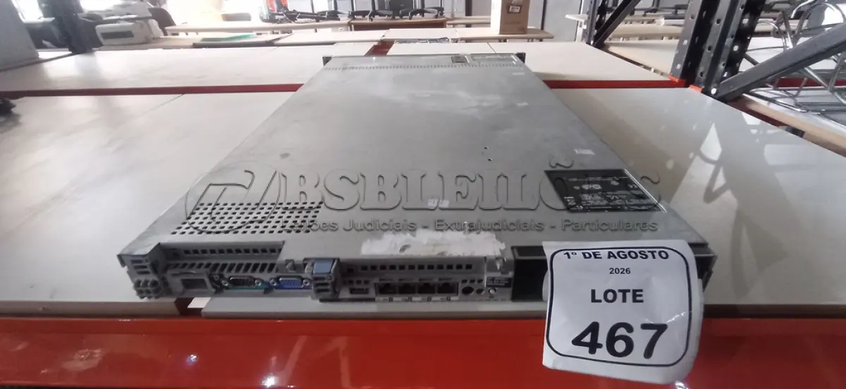 LOTE 467 - 01 SERVIDOR MODELO R610 COM 02 PROCESSADORES E MEMORIA DDR3. (NO ESTADO) ATENÇÃO! FAZER A VISITAÇÃO ANTES DE ARREMATAR, NÃO SABEMOS SE FUNCIONA, LEILÃO NÃO TEM GARANTIA E NEM DEVOLUÇÃO, SUJEITO A POSSÍVEIS AVARIAS VISÍVEIS/OCULTAS E/OU AUSÊNCIA DE COMPONENTES.