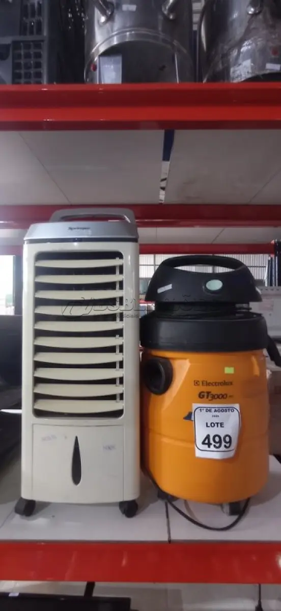 LOTE 499 - 01 ASPIRADOR DE PÓ MODELO GT3000 MARCA ELECTROLUX E 01 CLIMATIZADOR MARCA SPRINGER. (NO ESTADO) ATENÇÃO! FAZER A VISITAÇÃO ANTES DE ARREMATAR, NÃO SABEMOS SE FUNCIONA, LEILÃO NÃO TEM GARANTIA E NEM DEVOLUÇÃO, SUJEITO A POSSÍVEIS AVARIAS VISÍVEIS/OCULTAS E/OU AUSÊNCIA DE COMPONENTES.