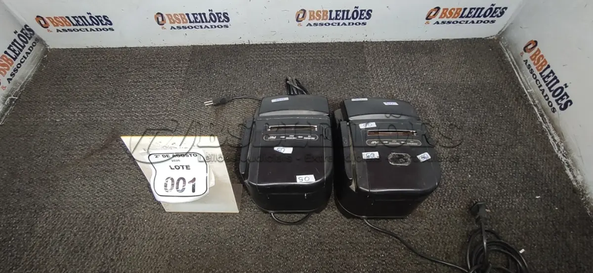 LOTE 001 - 02 IMPRESSORAS TÉRMICAS. (NO ESTADO) ATENÇÃO! FAZER A VISITAÇÃO ANTES DE ARREMATAR, NÃO SABEMOS SE FUNCIONA, LEILÃO NÃO TEM GARANTIA E NEM DEVOLUÇÃO, SUJEITO A POSSÍVEIS AVARIAS VISÍVEIS/OCULTAS E/OU AUSÊNCIA DE COMPONENTES.