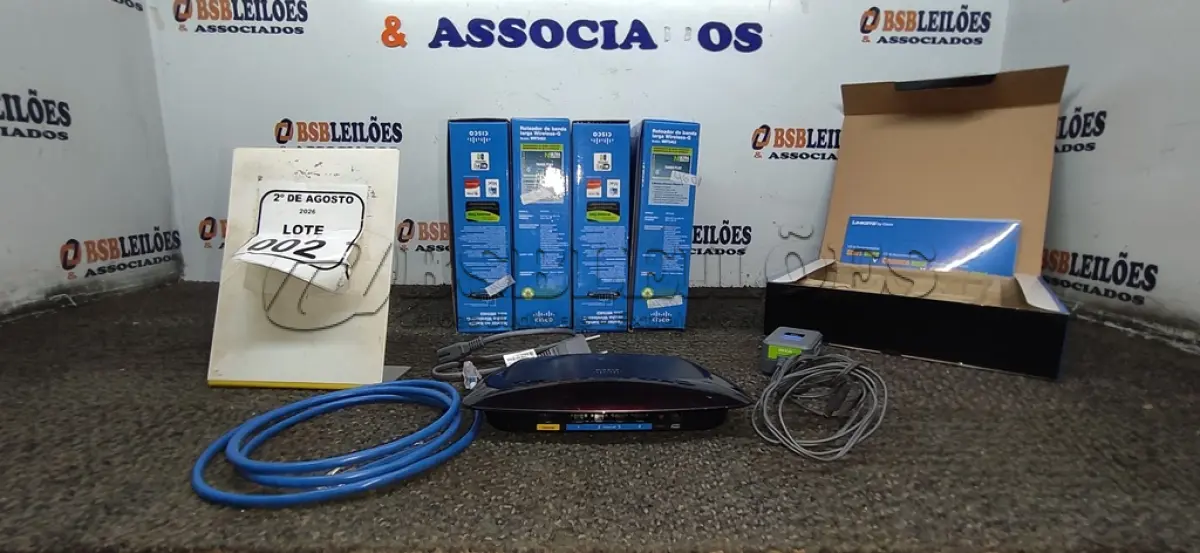 LOTE 002 - 05 ROUTERS DE BANDA LARGA MARCA CISCO. (NO ESTADO) ATENÇÃO! FAZER A VISITAÇÃO ANTES DE ARREMATAR, NÃO SABEMOS SE FUNCIONA, LEILÃO NÃO TEM GARANTIA E NEM DEVOLUÇÃO, SUJEITO A POSSÍVEIS AVARIAS VISÍVEIS/OCULTAS E/OU AUSÊNCIA DE COMPONENTES.