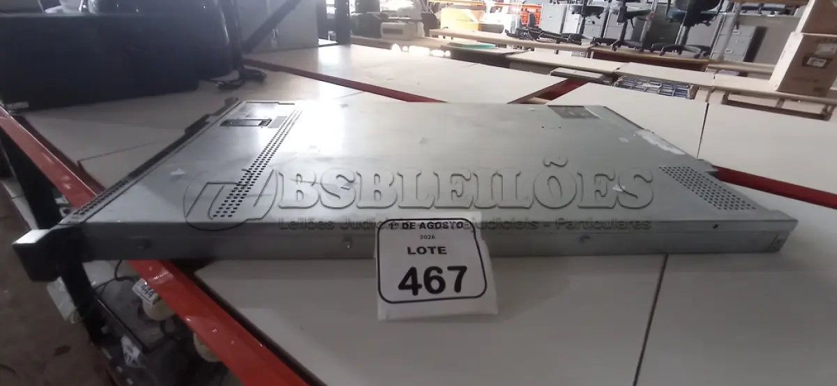 LOTE 467 - 01 SERVIDOR MODELO R610 COM 02 PROCESSADORES E MEMORIA DDR3. (NO ESTADO) ATENÇÃO! FAZER A VISITAÇÃO ANTES DE ARREMATAR, NÃO SABEMOS SE FUNCIONA, LEILÃO NÃO TEM GARANTIA E NEM DEVOLUÇÃO, SUJEITO A POSSÍVEIS AVARIAS VISÍVEIS/OCULTAS E/OU AUSÊNCIA DE COMPONENTES.