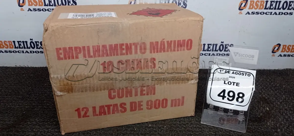 LOTE 498 - 01 CAIXA COM 12 REMOVEDORES DE TINTAS E TEXTURAS DE 900ML CADA. (NO ESTADO) ATENÇÃO! FAZER A VISITAÇÃO ANTES DE ARREMATAR, NÃO SABEMOS SE FUNCIONA, LEILÃO NÃO TEM GARANTIA E NEM DEVOLUÇÃO, SUJEITO A POSSÍVEIS AVARIAS VISÍVEIS/OCULTAS E/OU AUSÊNCIA DE COMPONENTES.