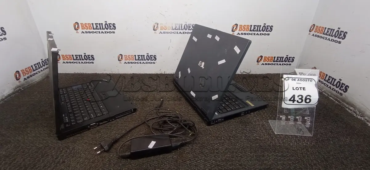 LOTE 436 - 02 NOTEBOOKS MARCAS HP E LENOVO E 01 FONTE. (NO ESTADO) ATENÇÃO! FAZER A VISITAÇÃO ANTES DE ARREMATAR, NÃO SABEMOS SE FUNCIONA, LEILÃO NÃO TEM GARANTIA E NEM DEVOLUÇÃO, SUJEITO A POSSÍVEIS AVARIAS VISÍVEIS/OCULTAS E/OU AUSÊNCIA DE COMPONENTES.