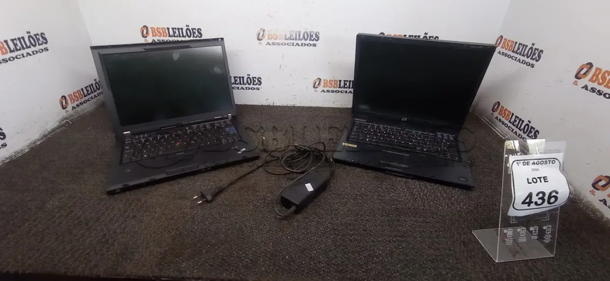LOTE 436 - 02 NOTEBOOKS MARCAS HP E LENOVO E 01 FONTE. (NO ESTADO) ATENÇÃO! FAZER A VISITAÇÃO ANTES DE ARREMATAR, NÃO SABEMOS SE FUNCIONA, LEILÃO NÃO TEM GARANTIA E NEM DEVOLUÇÃO, SUJEITO A POSSÍVEIS AVARIAS VISÍVEIS/OCULTAS E/OU AUSÊNCIA DE COMPONENTES.