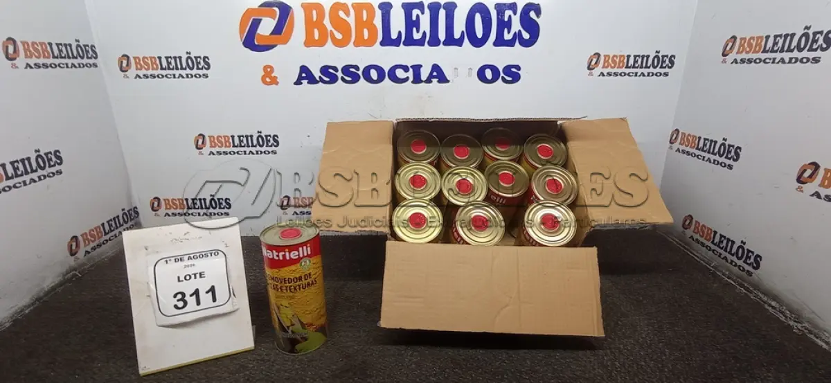 LOTE 311 - 01 CAIXA COM 12 REMOVEDORES DE TINTAS E TEXTURAS DE 900ML CADA. (NO ESTADO) ATENÇÃO! FAZER A VISITAÇÃO ANTES DE ARREMATAR, NÃO SABEMOS SE FUNCIONA, LEILÃO NÃO TEM GARANTIA E NEM DEVOLUÇÃO, SUJEITO A POSSÍVEIS AVARIAS VISÍVEIS/OCULTAS E/OU AUSÊNCIA DE COMPONENTES.