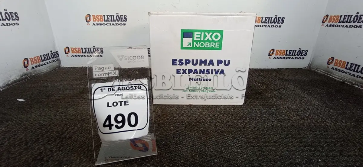 LOTE 490 - 01 CAIXA COM 12 ESPUMAS PU EXPANSIVA DE 500ML CADA MARCA EIXO NOBRE. (NO ESTADO) ATENÇÃO! FAZER A VISITAÇÃO ANTES DE ARREMATAR, NÃO SABEMOS SE FUNCIONA, LEILÃO NÃO TEM GARANTIA E NEM DEVOLUÇÃO, SUJEITO A POSSÍVEIS AVARIAS VISÍVEIS/OCULTAS E/OU AUSÊNCIA DE COMPONENTES.