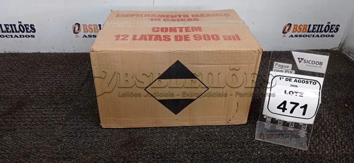 LOTE 471 - 01 CAIXA COM 12 REMOVEDORES DE TINTAS E TEXTURAS DE 900ML CADA. (NO ESTADO) ATENÇÃO! FAZER A VISITAÇÃO ANTES DE ARREMATAR, NÃO SABEMOS SE FUNCIONA, LEILÃO NÃO TEM GARANTIA E NEM DEVOLUÇÃO, SUJEITO A POSSÍVEIS AVARIAS VISÍVEIS/OCULTAS E/OU AUSÊNCIA DE COMPONENTES.