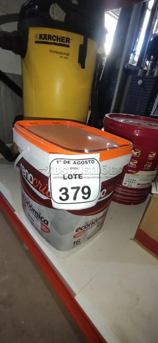 LOTE 379 - 01 BALDE DE SELADOR ACRÍLICO DE 16L MARCA RENOCRIL. (NO ESTADO) ATENÇÃO! FAZER A VISITAÇÃO ANTES DE ARREMATAR, NÃO SABEMOS SE FUNCIONA, LEILÃO NÃO TEM GARANTIA E NEM DEVOLUÇÃO, SUJEITO A POSSÍVEIS AVARIAS VISÍVEIS/OCULTAS E/OU AUSÊNCIA DE COMPONENTES.