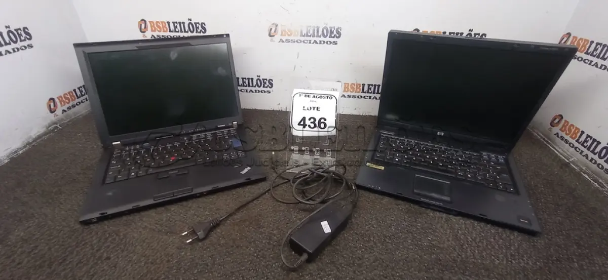 LOTE 436 - 02 NOTEBOOKS MARCAS HP E LENOVO E 01 FONTE. (NO ESTADO) ATENÇÃO! FAZER A VISITAÇÃO ANTES DE ARREMATAR, NÃO SABEMOS SE FUNCIONA, LEILÃO NÃO TEM GARANTIA E NEM DEVOLUÇÃO, SUJEITO A POSSÍVEIS AVARIAS VISÍVEIS/OCULTAS E/OU AUSÊNCIA DE COMPONENTES.