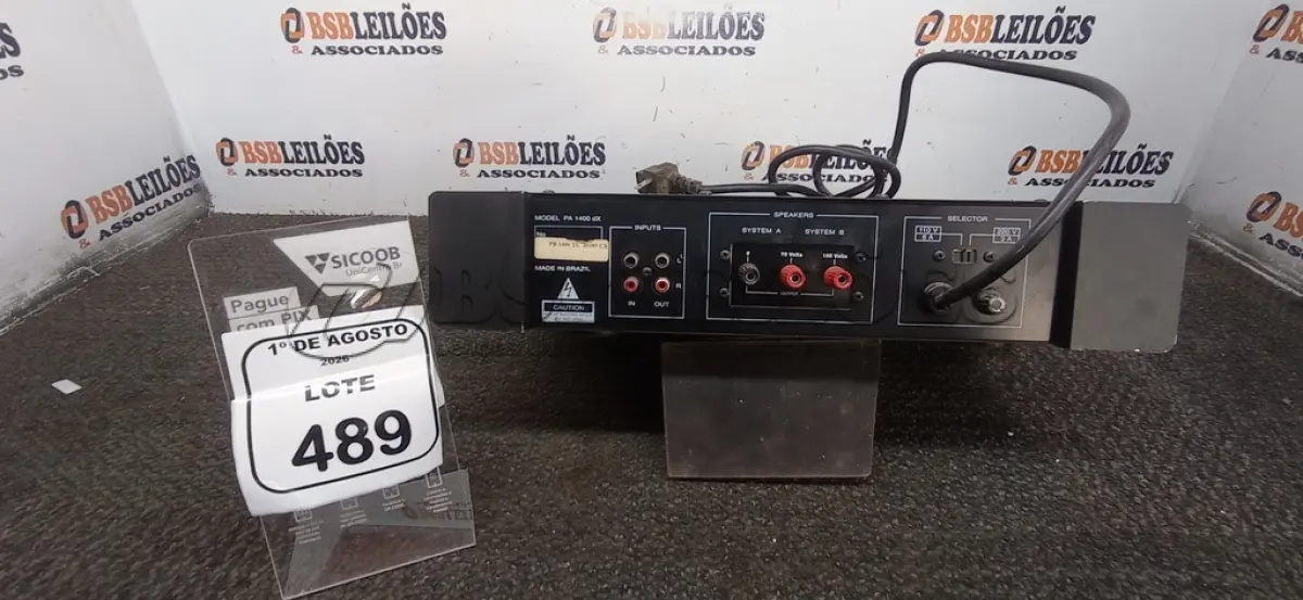 LOTE 489 - 01 AMPLIFICADOR DE LINHA MODELO PC 1400-TL MARCA UNIC. (NO ESTADO) ATENÇÃO! FAZER A VISITAÇÃO ANTES DE ARREMATAR, NÃO SABEMOS SE FUNCIONA, LEILÃO NÃO TEM GARANTIA E NEM DEVOLUÇÃO, SUJEITO A POSSÍVEIS AVARIAS VISÍVEIS/OCULTAS E/OU AUSÊNCIA DE COMPONENTES.