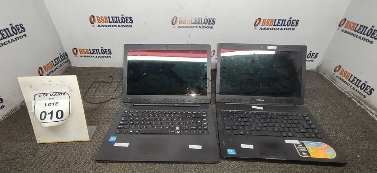LOTE 010 - 02 NOTEBOOKS MARCA POSITIVO SEM FONTE PARA RETIRADA DE PEÇAS. (NO ESTADO) ATENÇÃO! FAZER A VISITAÇÃO ANTES DE ARREMATAR, NÃO SABEMOS SE FUNCIONA, LEILÃO NÃO TEM GARANTIA E NEM DEVOLUÇÃO, SUJEITO A POSSÍVEIS AVARIAS VISÍVEIS/OCULTAS E/OU AUSÊNCIA DE COMPONENTES.