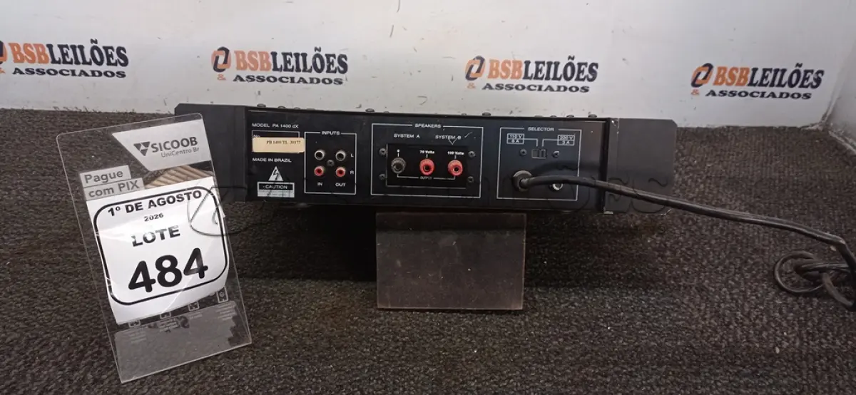 LOTE 484 - 01 AMPLIFICADOR DE LINHA MODELO PC 1400-TL MARCA UNIC. (NO ESTADO) ATENÇÃO! FAZER A VISITAÇÃO ANTES DE ARREMATAR, NÃO SABEMOS SE FUNCIONA, LEILÃO NÃO TEM GARANTIA E NEM DEVOLUÇÃO, SUJEITO A POSSÍVEIS AVARIAS VISÍVEIS/OCULTAS E/OU AUSÊNCIA DE COMPONENTES.
