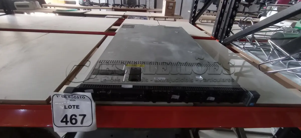 LOTE 467 - 01 SERVIDOR MODELO R610 COM 02 PROCESSADORES E MEMORIA DDR3. (NO ESTADO) ATENÇÃO! FAZER A VISITAÇÃO ANTES DE ARREMATAR, NÃO SABEMOS SE FUNCIONA, LEILÃO NÃO TEM GARANTIA E NEM DEVOLUÇÃO, SUJEITO A POSSÍVEIS AVARIAS VISÍVEIS/OCULTAS E/OU AUSÊNCIA DE COMPONENTES.