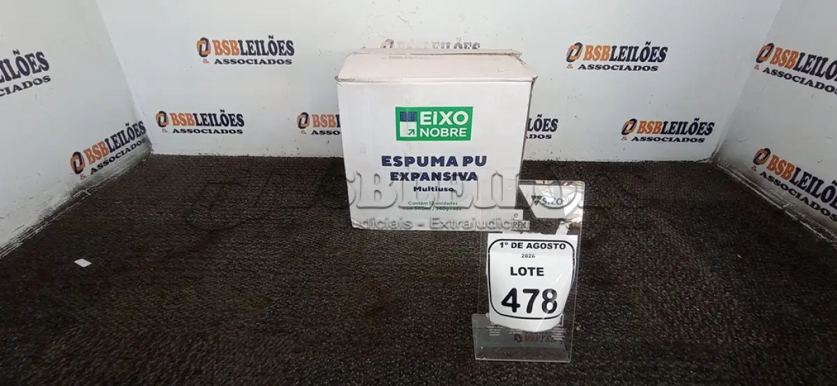 LOTE 478 - 01 CAIXA COM 12 ESPUMAS PU EXPANSIVA DE 500ML CADA MARCA EIXO NOBRE. (NO ESTADO) ATENÇÃO! FAZER A VISITAÇÃO ANTES DE ARREMATAR, NÃO SABEMOS SE FUNCIONA, LEILÃO NÃO TEM GARANTIA E NEM DEVOLUÇÃO, SUJEITO A POSSÍVEIS AVARIAS VISÍVEIS/OCULTAS E/OU AUSÊNCIA DE COMPONENTES.