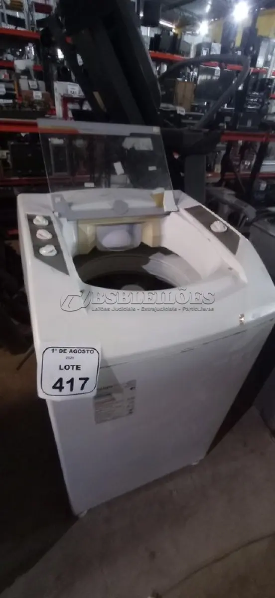 LOTE 417 - 01 MÁQUINA DE LAVAR 9KG 220V MARCA BRASTEMP. (NO ESTADO) ATENÇÃO! FAZER A VISITAÇÃO ANTES DE ARREMATAR, NÃO SABEMOS SE FUNCIONA, LEILÃO NÃO TEM GARANTIA E NEM DEVOLUÇÃO, SUJEITO A POSSÍVEIS AVARIAS VISÍVEIS/OCULTAS E/OU AUSÊNCIA DE COMPONENTES.