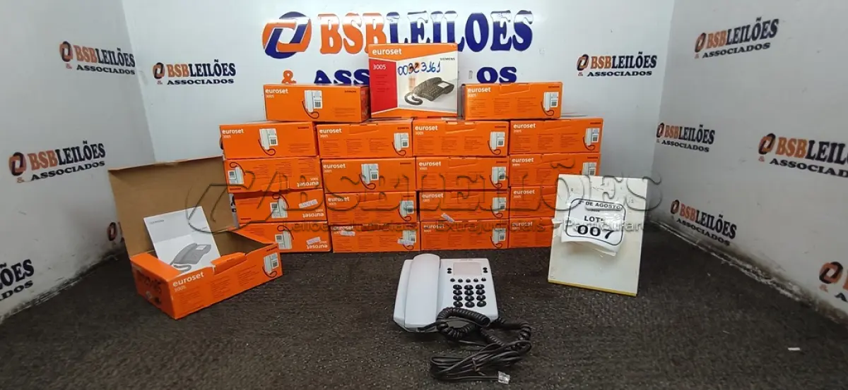 LOTE 007 - 01 LOTE COM VÁRIOS APARELHOS TELEFÔNICOS MODELO 305 EUROSET MARCA SIEMENS. (NO ESTADO) ATENÇÃO! FAZER A VISITAÇÃO ANTES DE ARREMATAR, NÃO SABEMOS SE FUNCIONA, LEILÃO NÃO TEM GARANTIA E NEM DEVOLUÇÃO, SUJEITO A POSSÍVEIS AVARIAS VISÍVEIS/OCULTAS E/OU AUSÊNCIA DE COMPONENTES.