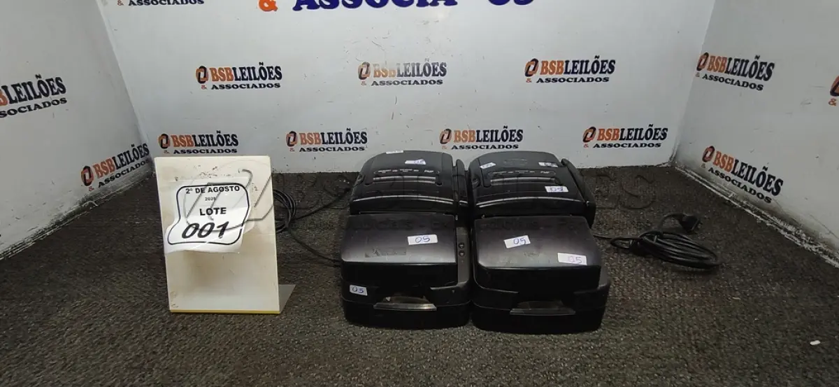 LOTE 001 - 02 IMPRESSORAS TÉRMICAS. (NO ESTADO) ATENÇÃO! FAZER A VISITAÇÃO ANTES DE ARREMATAR, NÃO SABEMOS SE FUNCIONA, LEILÃO NÃO TEM GARANTIA E NEM DEVOLUÇÃO, SUJEITO A POSSÍVEIS AVARIAS VISÍVEIS/OCULTAS E/OU AUSÊNCIA DE COMPONENTES.