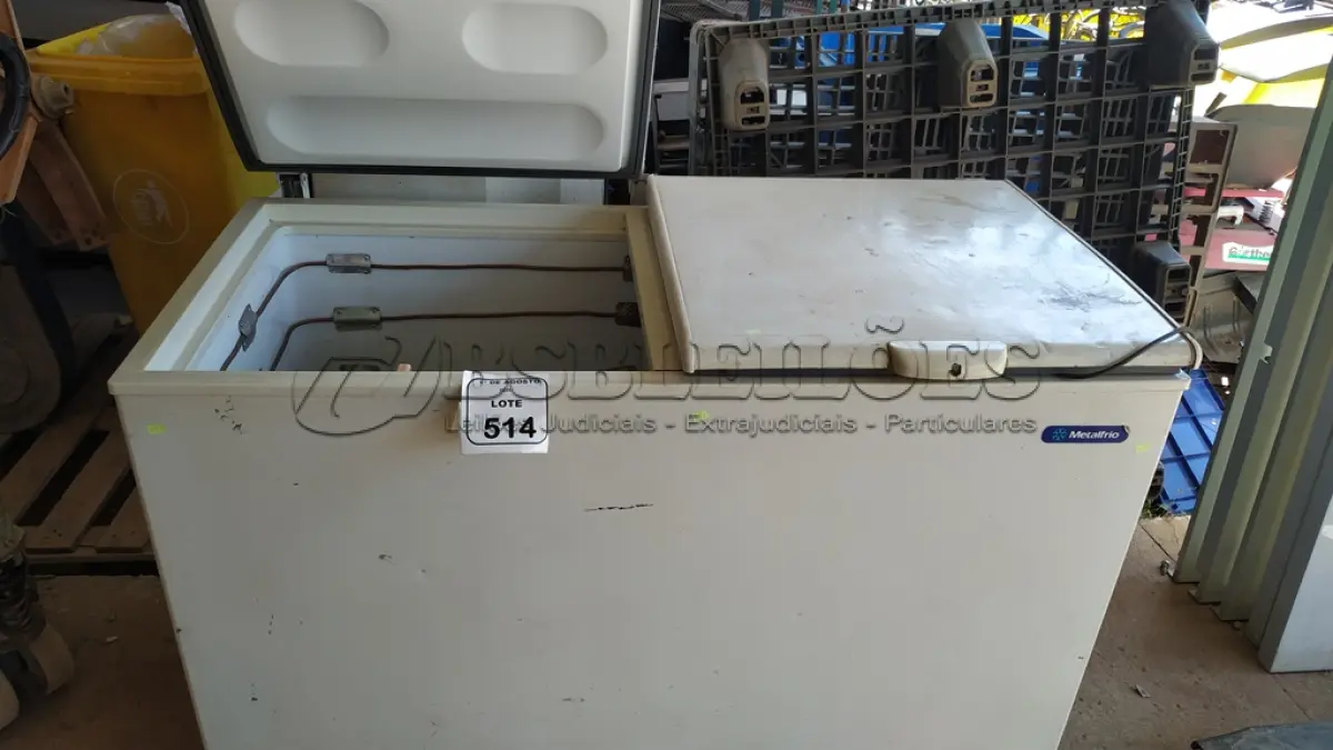 LOTE 514 - 01 FREEZER HORIZONTAL 02 PORTAS 560L MARCA METALFRIO. (NO ESTADO) ATENÇÃO! FAZER A VISITAÇÃO ANTES DE ARREMATAR, NÃO SABEMOS SE FUNCIONA, LEILÃO NÃO TEM GARANTIA E NEM DEVOLUÇÃO, SUJEITO A POSSÍVEIS AVARIAS VISÍVEIS/OCULTAS E/OU AUSÊNCIA DE COMPONENTES.
