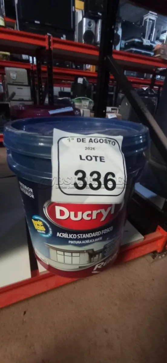 LOTE 336 - 01 BALDE DE TINTA ACRÍLICA NA COR ROSA NUDE DE 18L MARCA DUCRYL. (NO ESTADO) ATENÇÃO! FAZER A VISITAÇÃO ANTES DE ARREMATAR, NÃO SABEMOS SE FUNCIONA, LEILÃO NÃO TEM GARANTIA E NEM DEVOLUÇÃO, SUJEITO A POSSÍVEIS AVARIAS VISÍVEIS/OCULTAS E/OU AUSÊNCIA DE COMPONENTES.