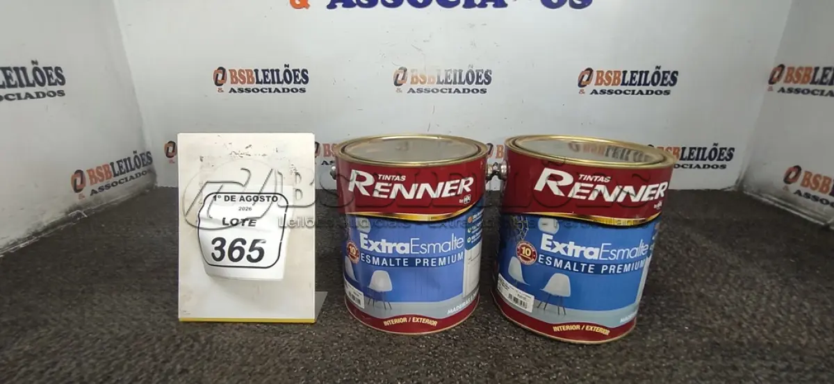 LOTE 365 - 02 ESMALTES SINTÉTICO INTERIOR/EXTERIOR NA COR BASE INTENSA ALTO BRILHO E BASE MÉDIA ALTO BRILHO DE 3,2L. (NO ESTADO) ATENÇÃO! FAZER A VISITAÇÃO ANTES DE ARREMATAR, NÃO SABEMOS SE FUNCIONA, LEILÃO NÃO TEM GARANTIA E NEM DEVOLUÇÃO, SUJEITO A POSSÍVEIS AVARIAS VISÍVEIS/OCULTAS E/OU AUSÊNCIA DE COMPONENTES.