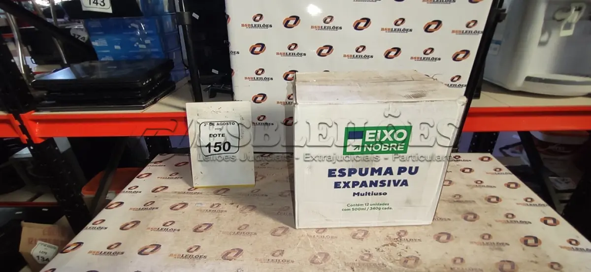 LOTE 150 - 12 UNIDADES DE ESPUMA PU EXPANSIVA MULTIUSO DE 500ML CADA MARCA EIXO NOBRE. (NO ESTADO) ATENÇÃO! FAZER A VISITAÇÃO ANTES DE ARREMATAR, NÃO SABEMOS SE FUNCIONA, LEILÃO NÃO TEM GARANTIA E NEM DEVOLUÇÃO, SUJEITO A POSSÍVEIS AVARIAS VISÍVEIS/OCULTAS E/OU AUSÊNCIA DE COMPONENTES.