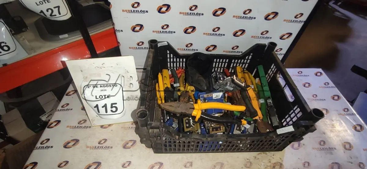 LOTE 115 - 01 LOTE COM VÁRIOS ALICATES, CLIVADORES E FERRAMENTAS DIVERSAS. (NO ESTADO) ATENÇÃO! FAZER A VISITAÇÃO ANTES DE ARREMATAR, NÃO SABEMOS SE FUNCIONA, LEILÃO NÃO TEM GARANTIA E NEM DEVOLUÇÃO, SUJEITO A POSSÍVEIS AVARIAS VISÍVEIS/OCULTAS E/OU AUSÊNCIA DE COMPONENTES.