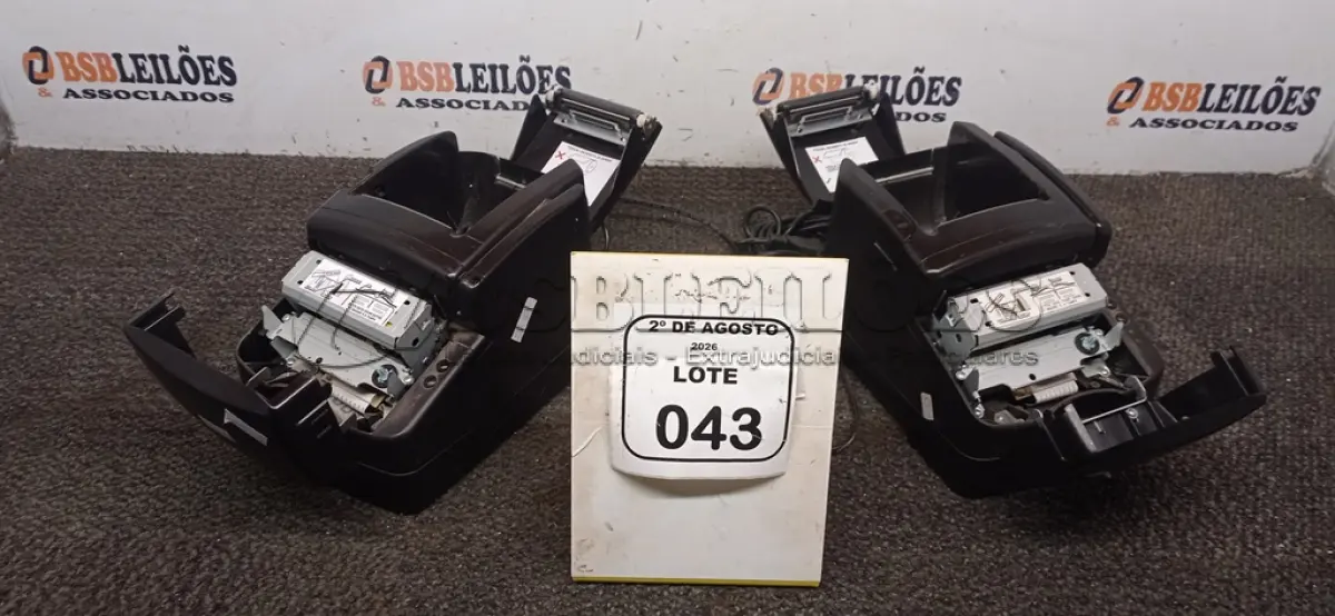 LOTE 043 - 02 IMPRESSORAS TÉRMICAS. (NO ESTADO) ATENÇÃO! FAZER A VISITAÇÃO ANTES DE ARREMATAR, NÃO SABEMOS SE FUNCIONA, LEILÃO NÃO TEM GARANTIA E NEM DEVOLUÇÃO, SUJEITO A POSSÍVEIS AVARIAS VISÍVEIS/OCULTAS E/OU AUSÊNCIA DE COMPONENTES.