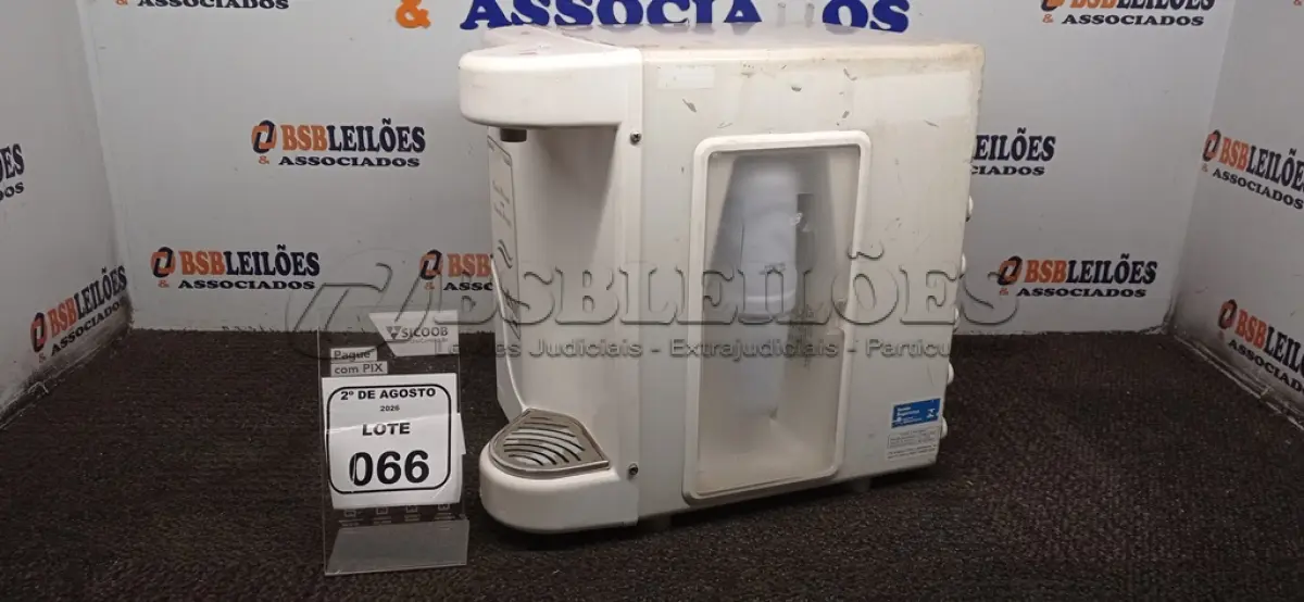 LOTE 066 - 01 PURIFICADOR DE ÁGUA MODELO SOFT MARCA EVEREST. (NO ESTADO) ATENÇÃO! FAZER A VISITAÇÃO ANTES DE ARREMATAR, NÃO SABEMOS SE FUNCIONA, LEILÃO NÃO TEM GARANTIA E NEM DEVOLUÇÃO, SUJEITO A POSSÍVEIS AVARIAS VISÍVEIS/OCULTAS E/OU AUSÊNCIA DE COMPONENTES.