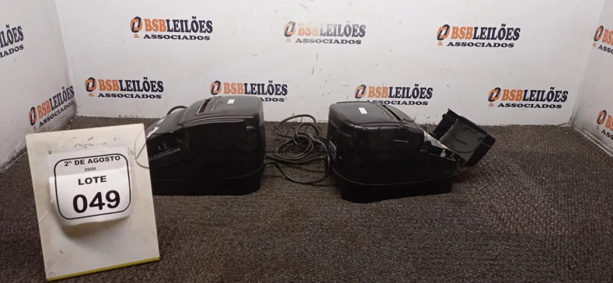 LOTE 049 - 02 IMPRESSORAS TÉRMICAS. (NO ESTADO) ATENÇÃO! FAZER A VISITAÇÃO ANTES DE ARREMATAR, NÃO SABEMOS SE FUNCIONA, LEILÃO NÃO TEM GARANTIA E NEM DEVOLUÇÃO, SUJEITO A POSSÍVEIS AVARIAS VISÍVEIS/OCULTAS E/OU AUSÊNCIA DE COMPONENTES.