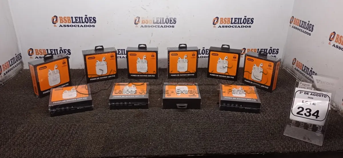 LOTE 234 - 10 FONES DE OUVIDO SEM FIO MARCA BASIKE. (NO ESTADO) ATENÇÃO! FAZER A VISITAÇÃO ANTES DE ARREMATAR, NÃO SABEMOS SE FUNCIONA, LEILÃO NÃO TEM GARANTIA E NEM DEVOLUÇÃO, SUJEITO A POSSÍVEIS AVARIAS VISÍVEIS/OCULTAS E/OU AUSÊNCIA DE COMPONENTES.
