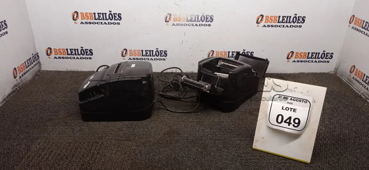 LOTE 049 - 02 IMPRESSORAS TÉRMICAS. (NO ESTADO) ATENÇÃO! FAZER A VISITAÇÃO ANTES DE ARREMATAR, NÃO SABEMOS SE FUNCIONA, LEILÃO NÃO TEM GARANTIA E NEM DEVOLUÇÃO, SUJEITO A POSSÍVEIS AVARIAS VISÍVEIS/OCULTAS E/OU AUSÊNCIA DE COMPONENTES.