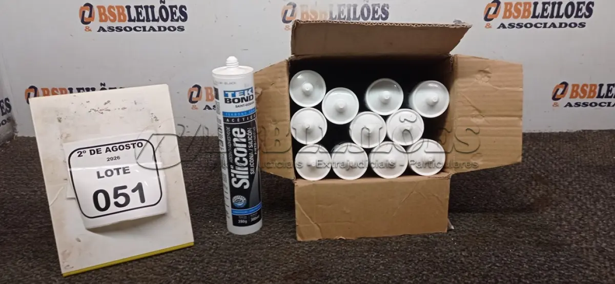 LOTE 051 - 12 BISNAGAS DE ADESIVO SILICONE PRETO 280G CADA MARCA TEK BOND. (NO ESTADO) ATENÇÃO! FAZER A VISITAÇÃO ANTES DE ARREMATAR, NÃO SABEMOS SE FUNCIONA, LEILÃO NÃO TEM GARANTIA E NEM DEVOLUÇÃO, SUJEITO A POSSÍVEIS AVARIAS VISÍVEIS/OCULTAS E/OU AUSÊNCIA DE COMPONENTES.