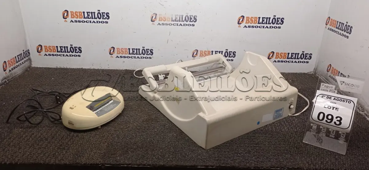 LOTE 093 - 01 SELADORA E 01 LAMINADORA. (NO ESTADO) ATENÇÃO! FAZER A VISITAÇÃO ANTES DE ARREMATAR, NÃO SABEMOS SE FUNCIONA, LEILÃO NÃO TEM GARANTIA E NEM DEVOLUÇÃO, SUJEITO A POSSÍVEIS AVARIAS VISÍVEIS/OCULTAS E/OU AUSÊNCIA DE COMPONENTES.
