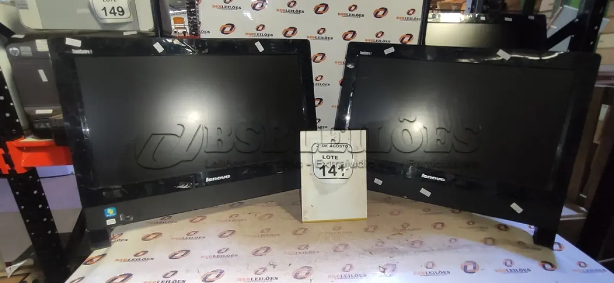 LOTE 141 - 02 ALL IN ONE MARCA LENOVO. (NO ESTADO) ATENÇÃO! FAZER A VISITAÇÃO ANTES DE ARREMATAR, NÃO SABEMOS SE FUNCIONA, LEILÃO NÃO TEM GARANTIA E NEM DEVOLUÇÃO, SUJEITO A POSSÍVEIS AVARIAS VISÍVEIS/OCULTAS E/OU AUSÊNCIA DE COMPONENTES.