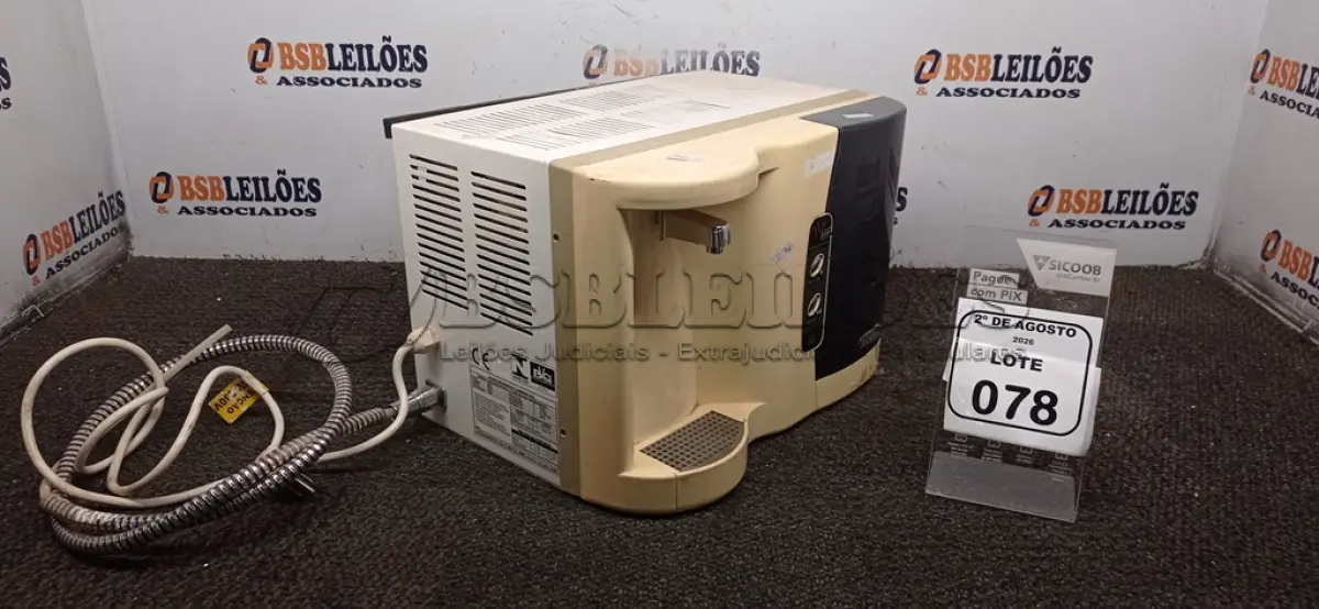 LOTE 078 - 01 PURIFICADOR DE ÁGUA MARCA EUROPA. (NO ESTADO) ATENÇÃO! FAZER A VISITAÇÃO ANTES DE ARREMATAR, NÃO SABEMOS SE FUNCIONA, LEILÃO NÃO TEM GARANTIA E NEM DEVOLUÇÃO, SUJEITO A POSSÍVEIS AVARIAS VISÍVEIS/OCULTAS E/OU AUSÊNCIA DE COMPONENTES.
