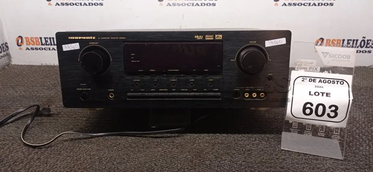 LOTE 603 - 01 RECEIVER MODELO SR6200 MARCA MARANTZ. (NO ESTADO) ATENÇÃO! FAZER A VISITAÇÃO ANTES DE ARREMATAR, NÃO SABEMOS SE FUNCIONA, LEILÃO NÃO TEM GARANTIA E NEM DEVOLUÇÃO, SUJEITO A POSSÍVEIS AVARIAS VISÍVEIS/OCULTAS E/OU AUSÊNCIA DE COMPONENTES.