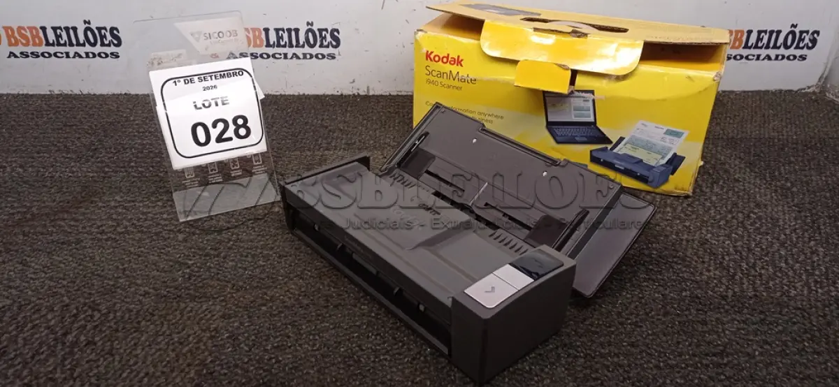 LOTE 028 - 01 SCANNER MODELO I940 MARCA KODAK. (NO ESTADO) ATENÇÃO! FAZER A VISITAÇÃO ANTES DE ARREMATAR, NÃO SABEMOS SE FUNCIONA, LEILÃO NÃO TEM GARANTIA E NEM DEVOLUÇÃO, SUJEITO A POSSÍVEIS AVARIAS VISÍVEIS/OCULTAS E/OU AUSÊNCIA DE COMPONENTES.