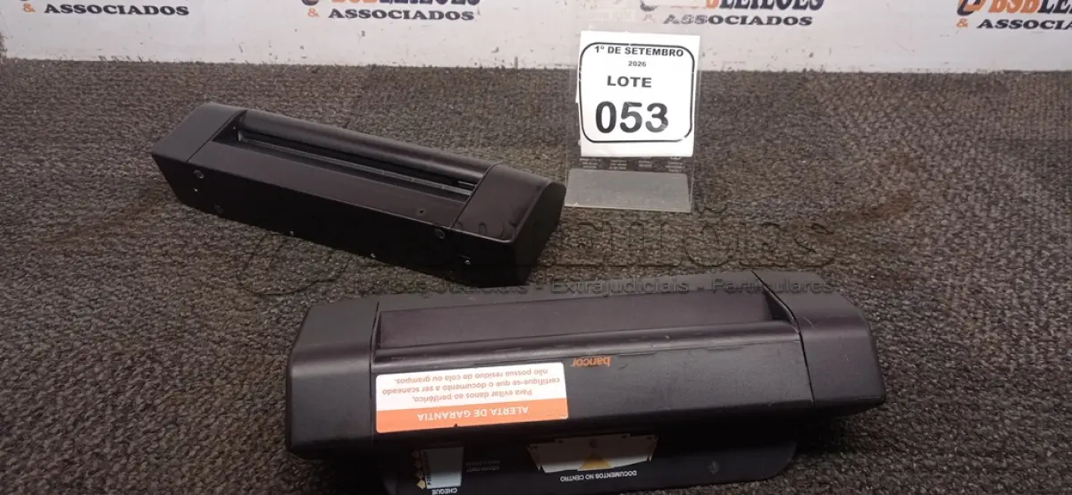 LOTE 053 - 02 SCANNERS DE DOCUMENTO MARCA BANCOR. (NO ESTADO) ATENÇÃO! FAZER A VISITAÇÃO ANTES DE ARREMATAR, NÃO SABEMOS SE FUNCIONA, LEILÃO NÃO TEM GARANTIA E NEM DEVOLUÇÃO, SUJEITO A POSSÍVEIS AVARIAS VISÍVEIS/OCULTAS E/OU AUSÊNCIA DE COMPONENTES.