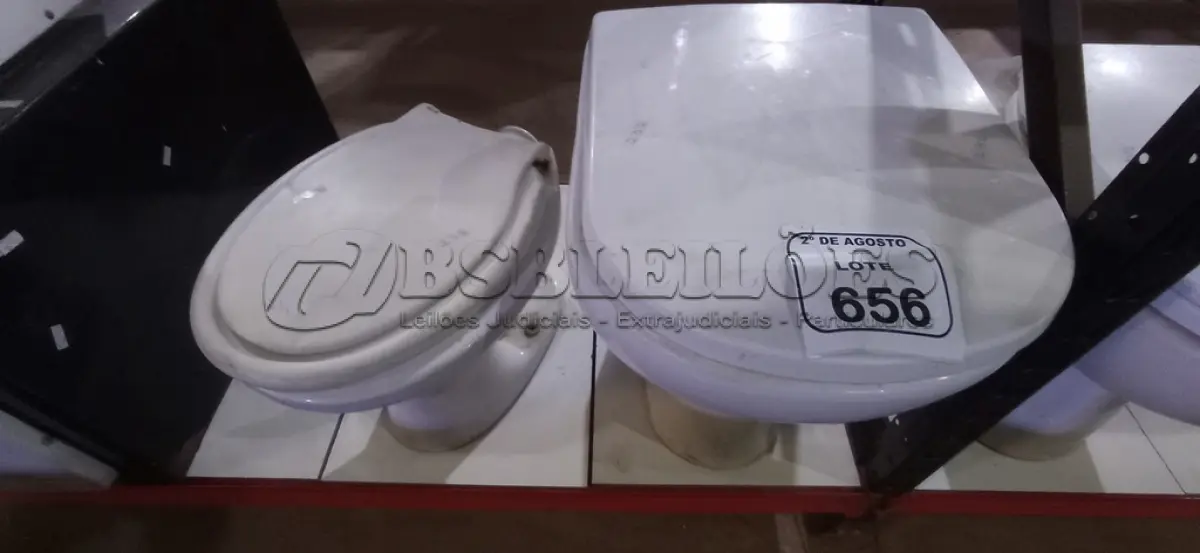 LOTE 656 - 02 VASOS SANITÁRIOS. (NO ESTADO) ATENÇÃO! FAZER A VISITAÇÃO ANTES DE ARREMATAR, NÃO SABEMOS SE FUNCIONA, LEILÃO NÃO TEM GARANTIA E NEM DEVOLUÇÃO, SUJEITO A POSSÍVEIS AVARIAS VISÍVEIS/OCULTAS E/OU AUSÊNCIA DE COMPONENTES.