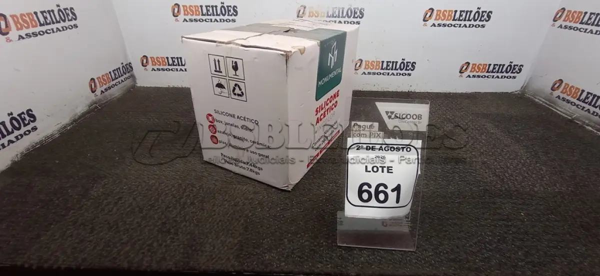 LOTE 661 - 24 UNIDADES DE SILICONE ACÉTICO INCOLOR COM 240G CADA MARCA MONUMENTAL. (NO ESTADO) ATENÇÃO! FAZER A VISITAÇÃO ANTES DE ARREMATAR, NÃO SABEMOS SE FUNCIONA, LEILÃO NÃO TEM GARANTIA E NEM DEVOLUÇÃO, SUJEITO A POSSÍVEIS AVARIAS VISÍVEIS/OCULTAS E/OU AUSÊNCIA DE COMPONENTES.